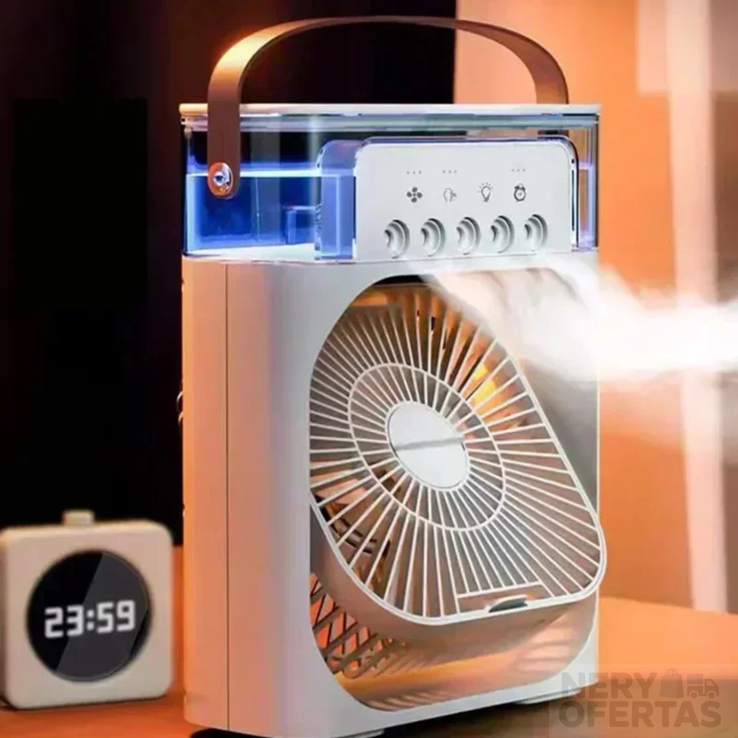 Ventilador humidificador 3 en 1 con Luz Led
