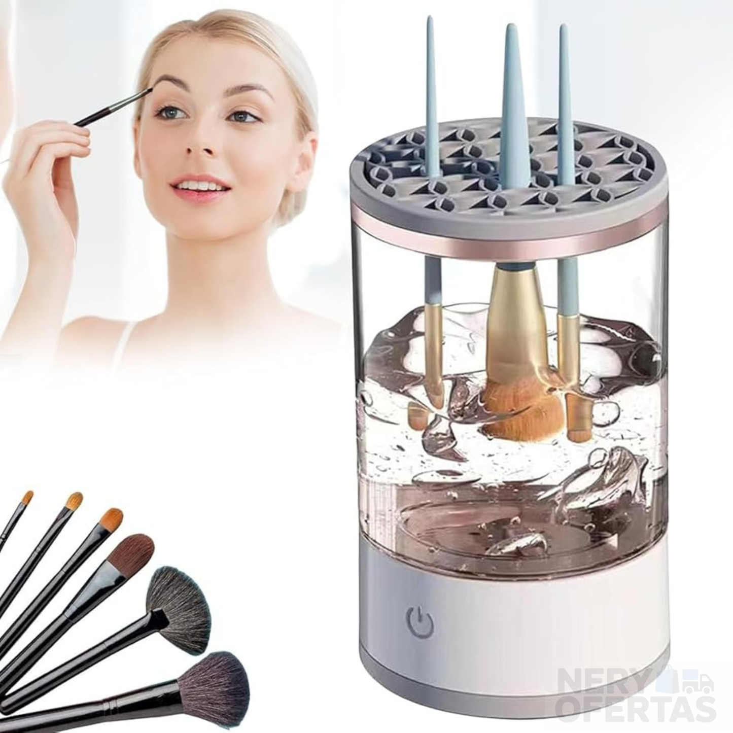 Limpiador eléctrico de brochas de maquillaje