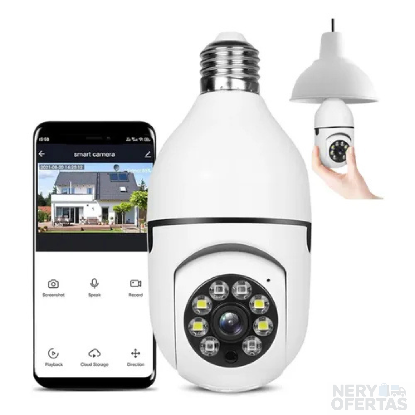 Cámara, foco, wifi 360