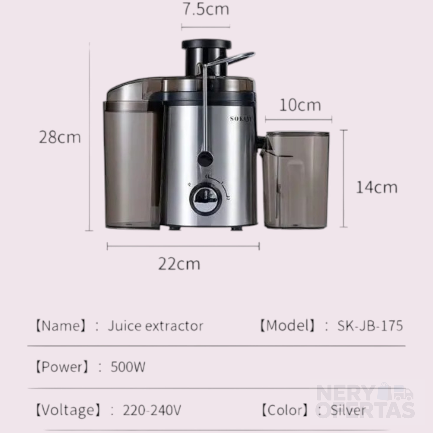 Extractor De Jugo Sokany 500w