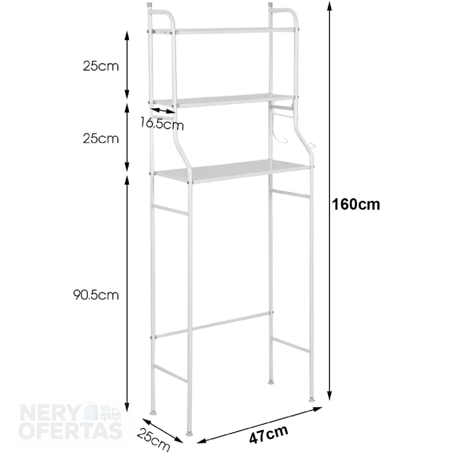 Organizador Metálico de 3 Niveles para Inodoro
