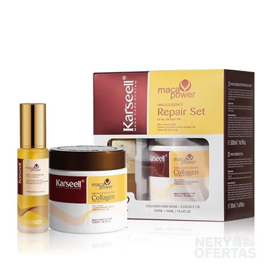 Máscara de Tratamiento Capilar de Colágeno  Karseell (Mascarilla+Aceite Hidratante)